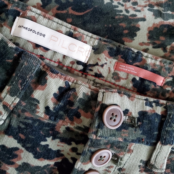 Anthropologie Pilcro corduroy denim skinny cropped high rise jeans Size 27 green - Picture 7 of 9